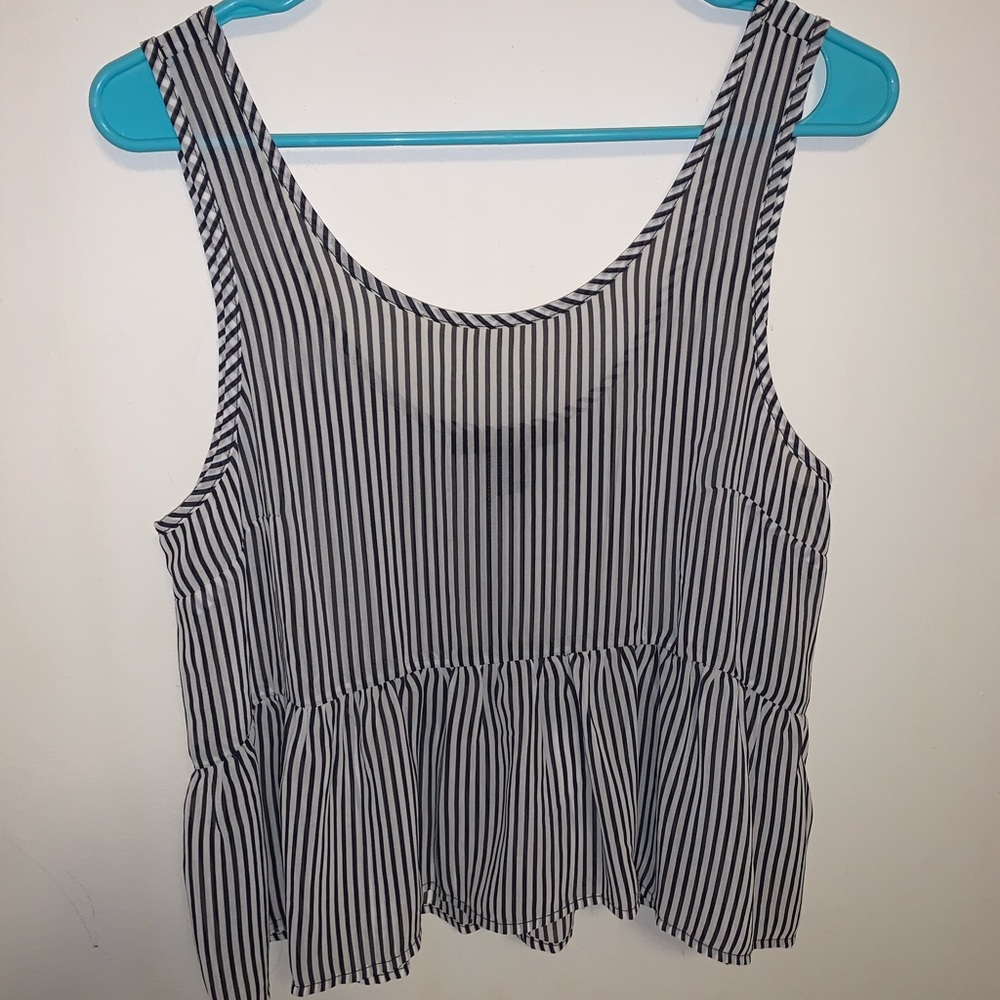 Navy and white stripe tank top